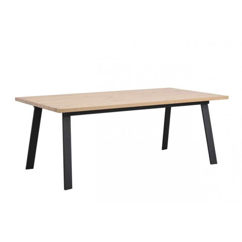 ROWICO Winnipeg Extending Dining Table Whitewash/Black